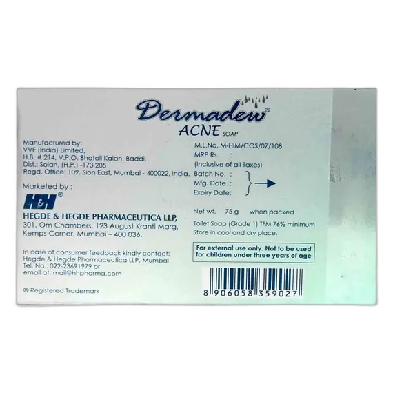 dermadew acne soap 75 gm